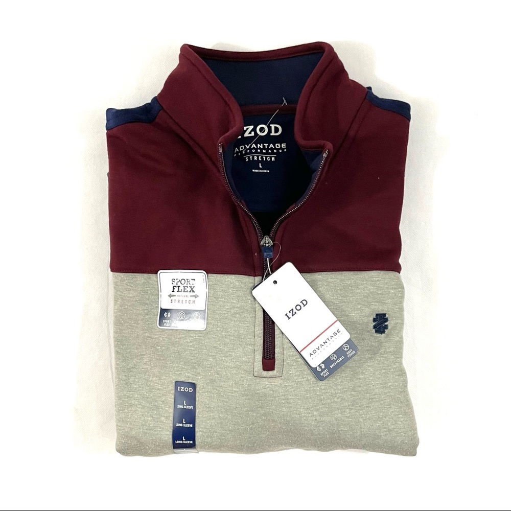 IZOD mens pullover zipper sweatshirt